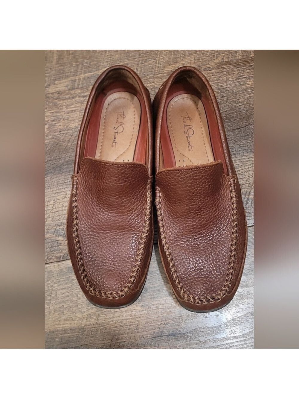 Thad Stuart Men's Brown Leather Essex Drive Loafers